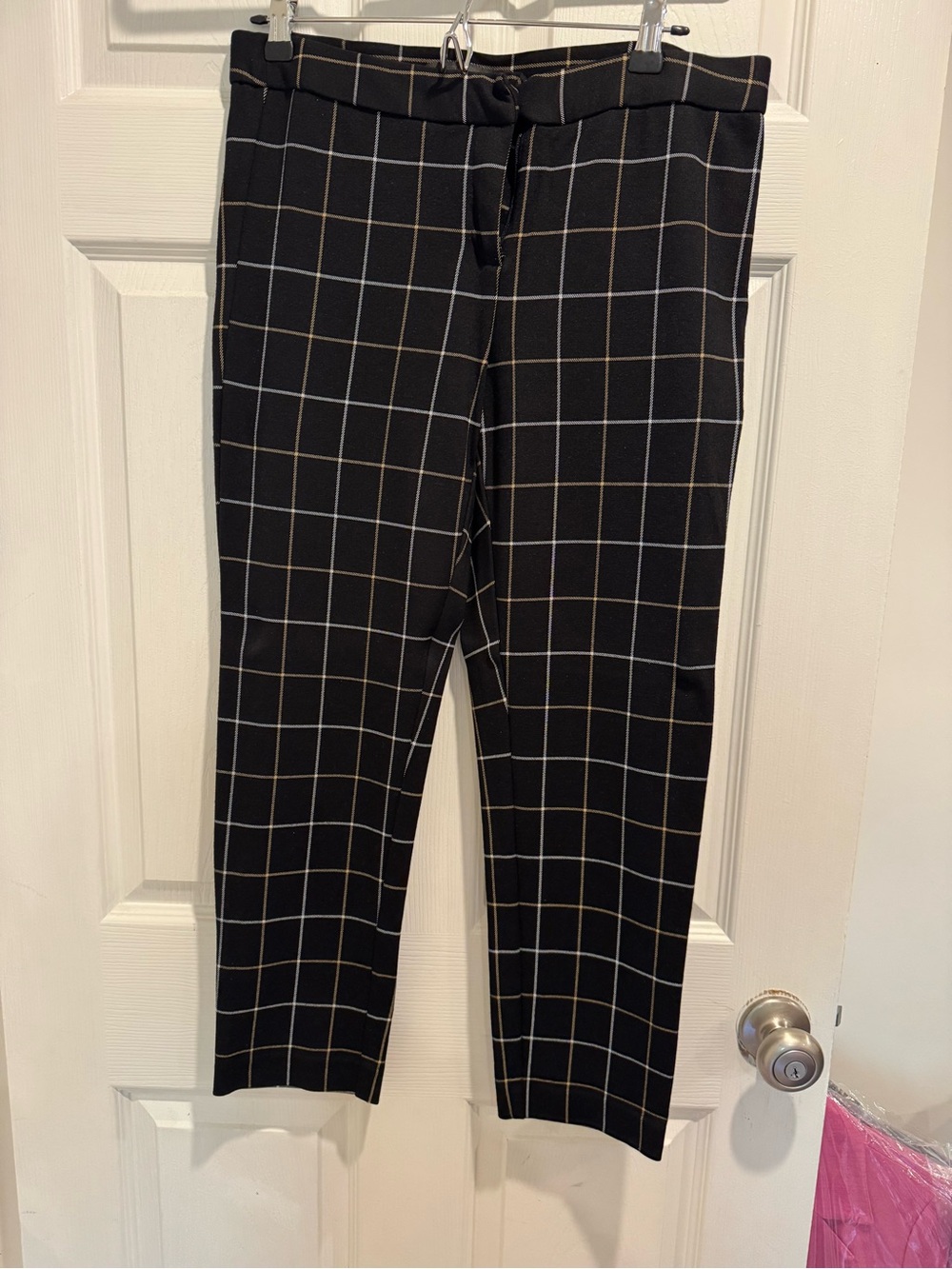 Amanda & Chelsea Black Windowpane Grid Pants